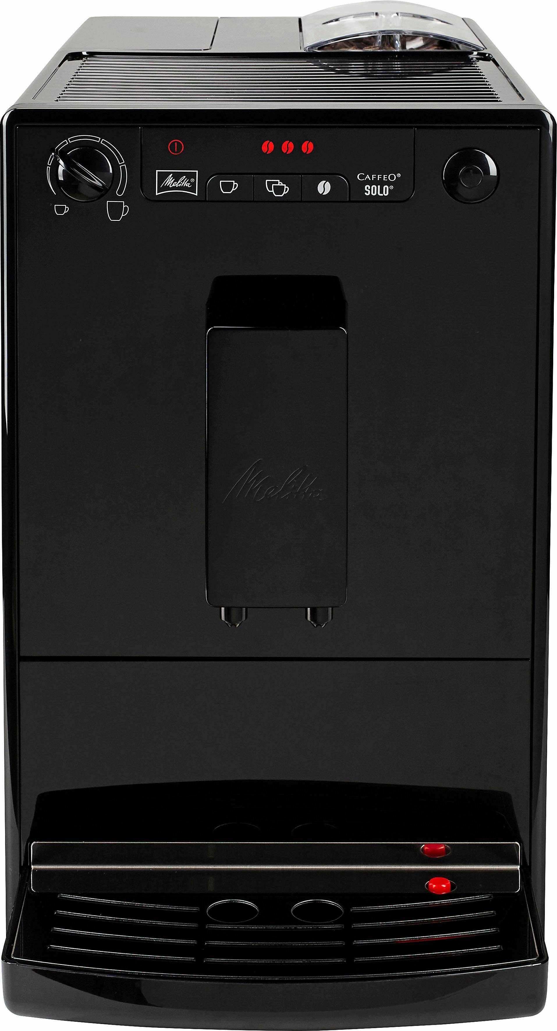 Melitta Kaffeevollautomat Solo® E950-322, pure black, aromatischer Kaffee & Espresso bei nur 20 cm Breite