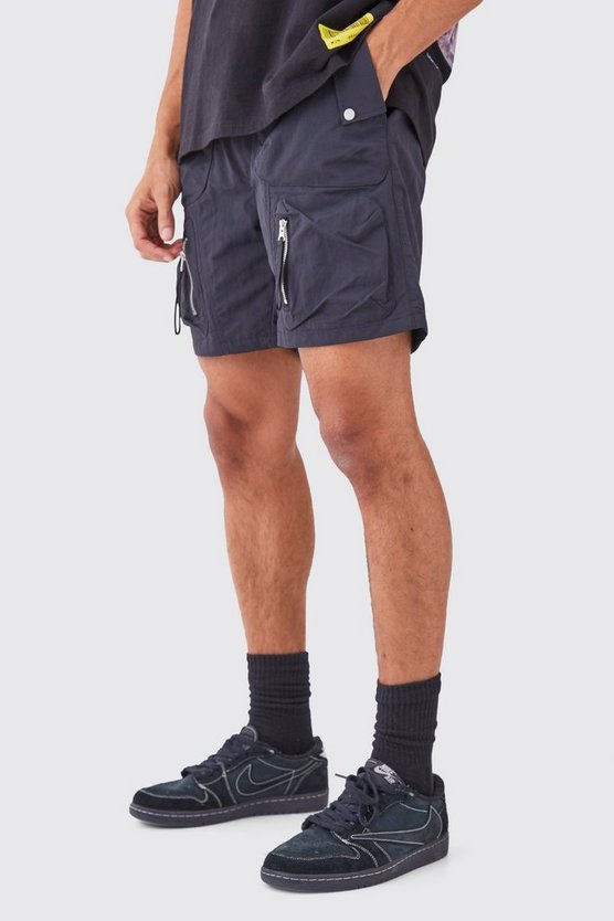 Elasticated Waist Relaxed Pocket Detail Shorts