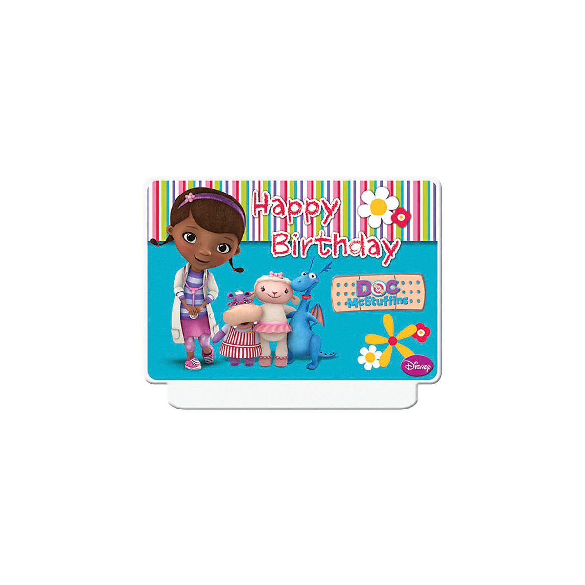 Kuchenkerze Happy Birthday   Doc McStuffins