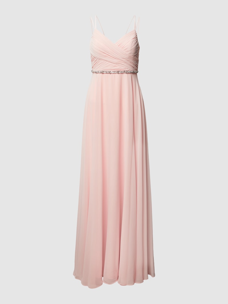 Abendkleid mit Herz-Ausschnitt in altrosa meliert