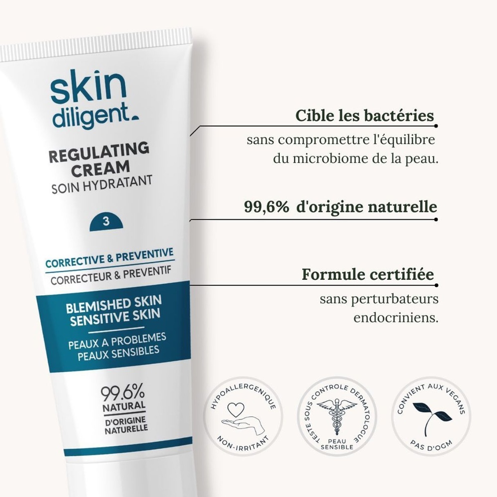 skin diligent Crème Hydratante Régulatrice Soin Hydratant