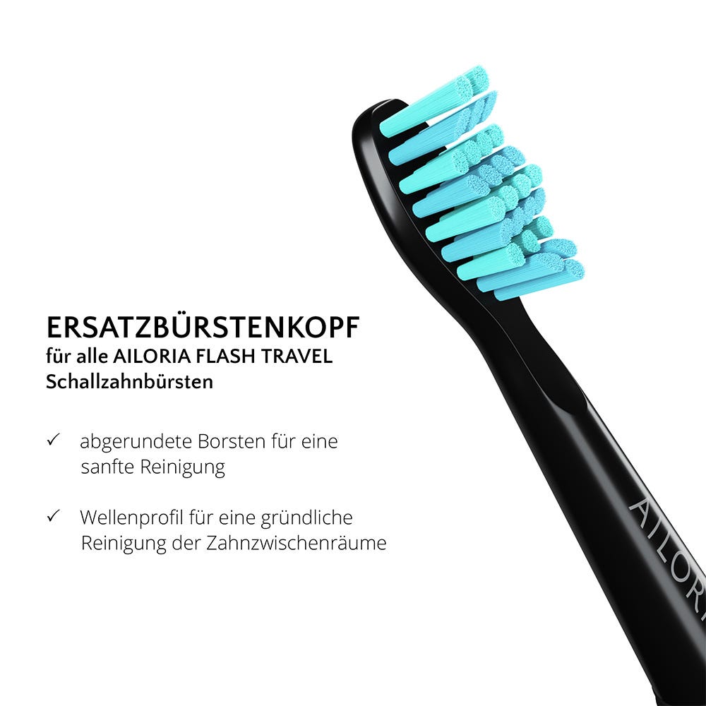 Ailoria Flash Travel Ersatzbürstenköpfe 12er Set Schwarz