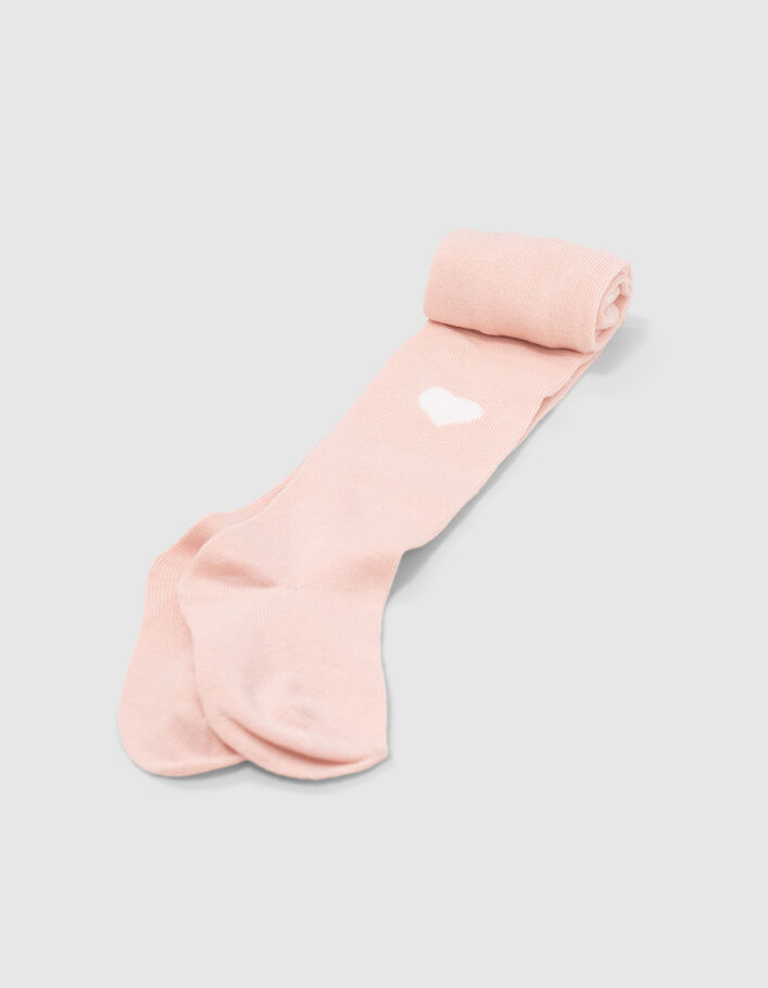 Collants rose poudré et blancs bébé fille