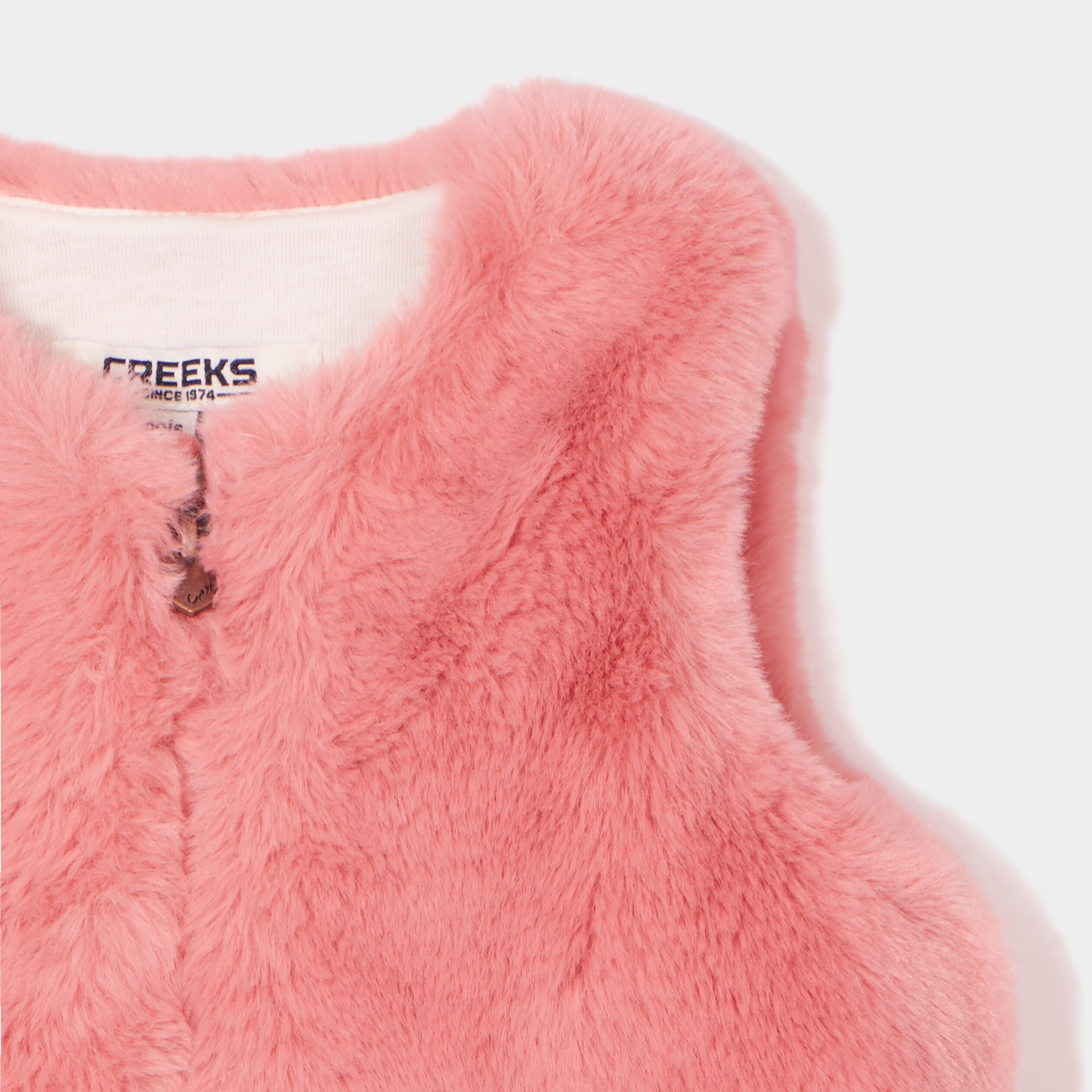 Gilet imitation fourrure sans manches vieux rose bébé fille | La Halle