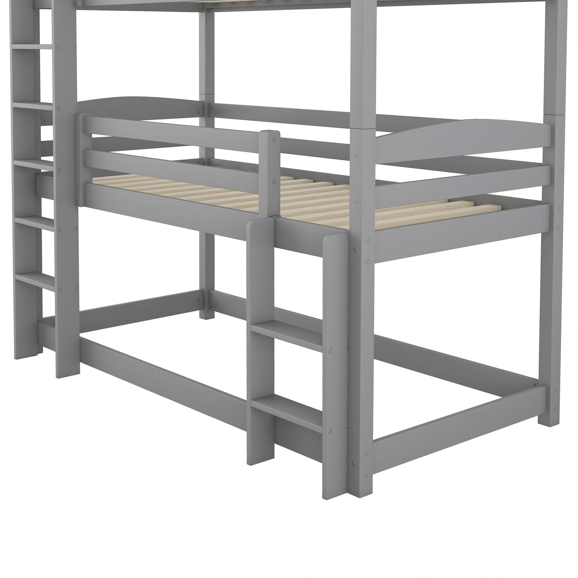 REDOM Bett Dreier-Etagenbett, Kinderbetten Gästebett Einzelne Betten (90 x 200cm), Ohne Matratze
