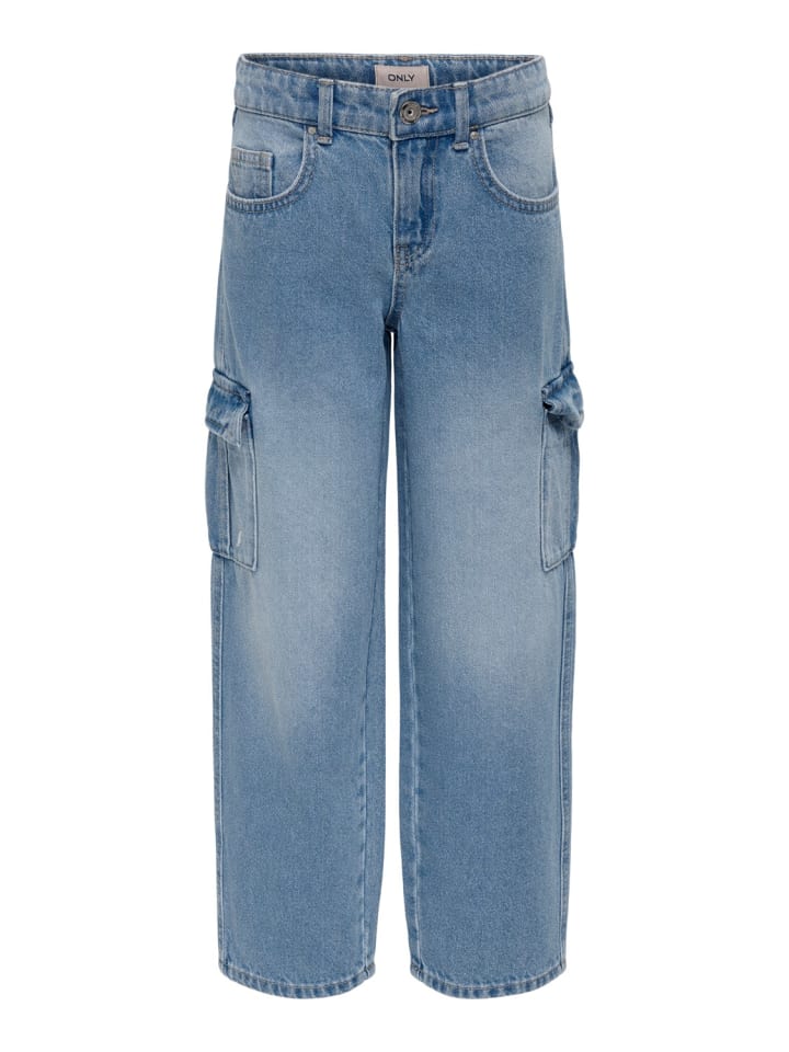 KIDS ONLY Cargo-Jeans KOGHARMONY in light blue denim günstig kaufen