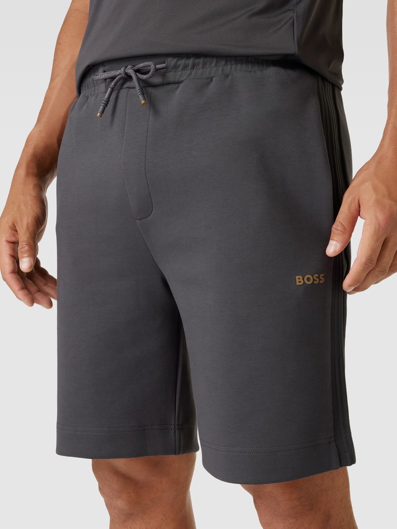Sweatshorts mit Galonstreifen Modell 'Headlo' in graphit