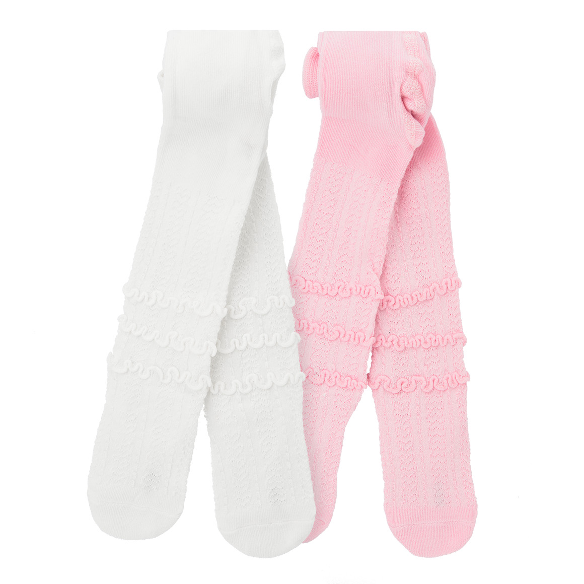 2 Baby Strumpfhosen mit Rüschen