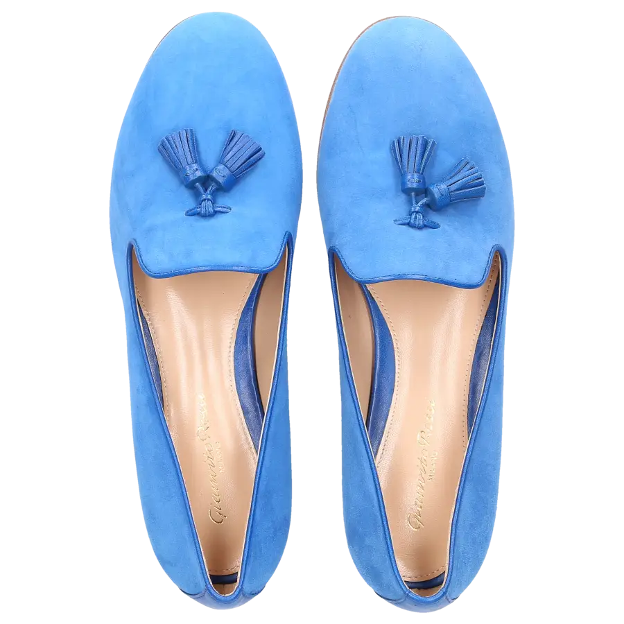 Gianvito Rossi - Slipper G20958 Veloursleder - blau