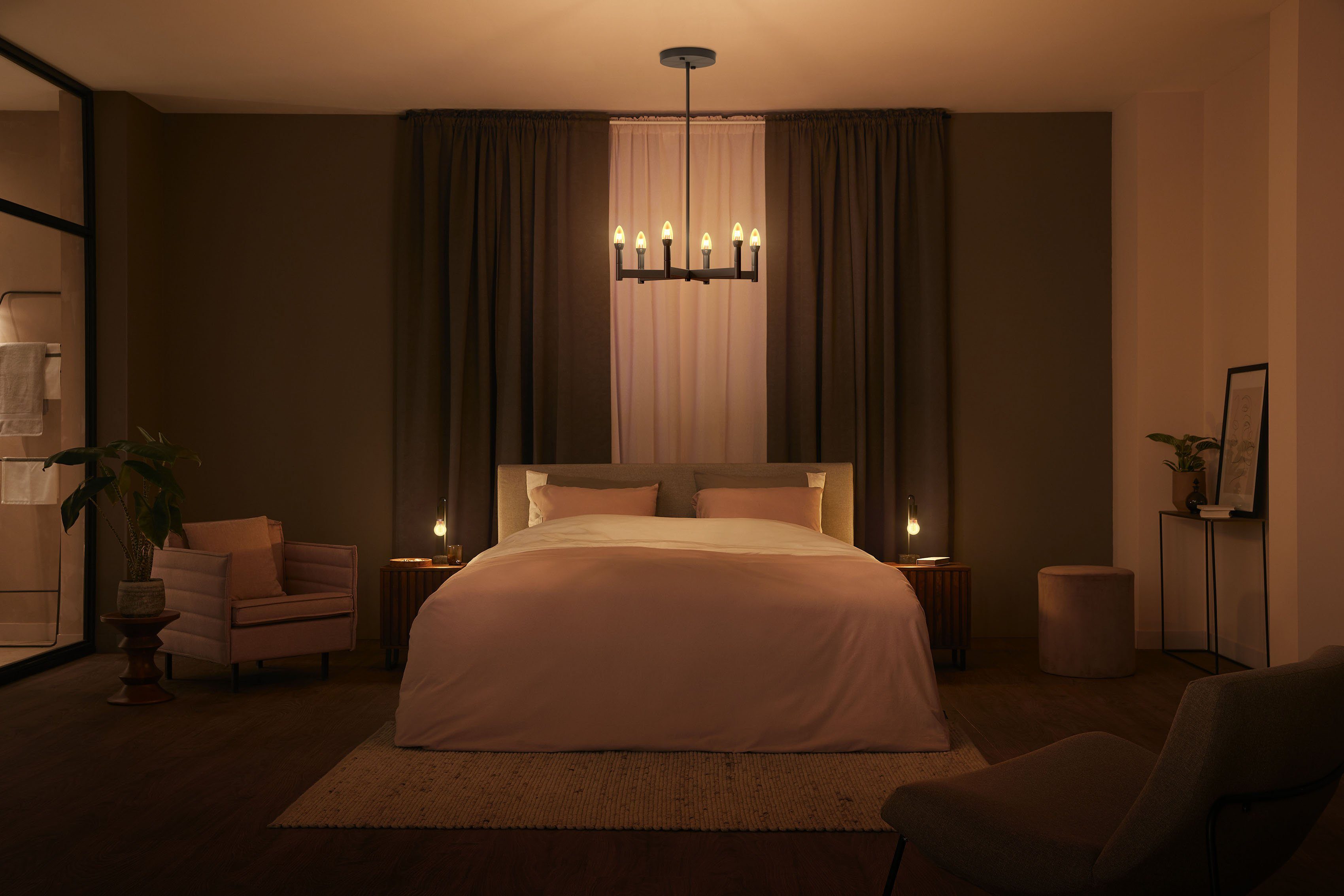 Philips Hue LED-Filament White Ambiance E14 Filament Einzelpack, E14, 1 St., Warmweiß
