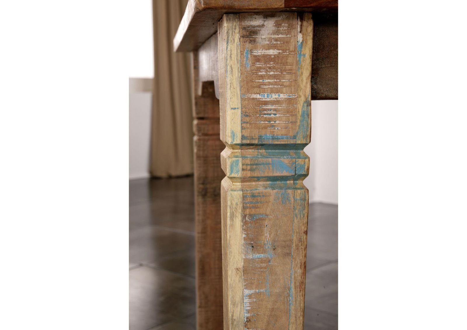 Massivmoebel24 Esstisch Esstisch Altholz 180x90x76 mehrfarbig lackiert NATURE OF SPIRIT #31