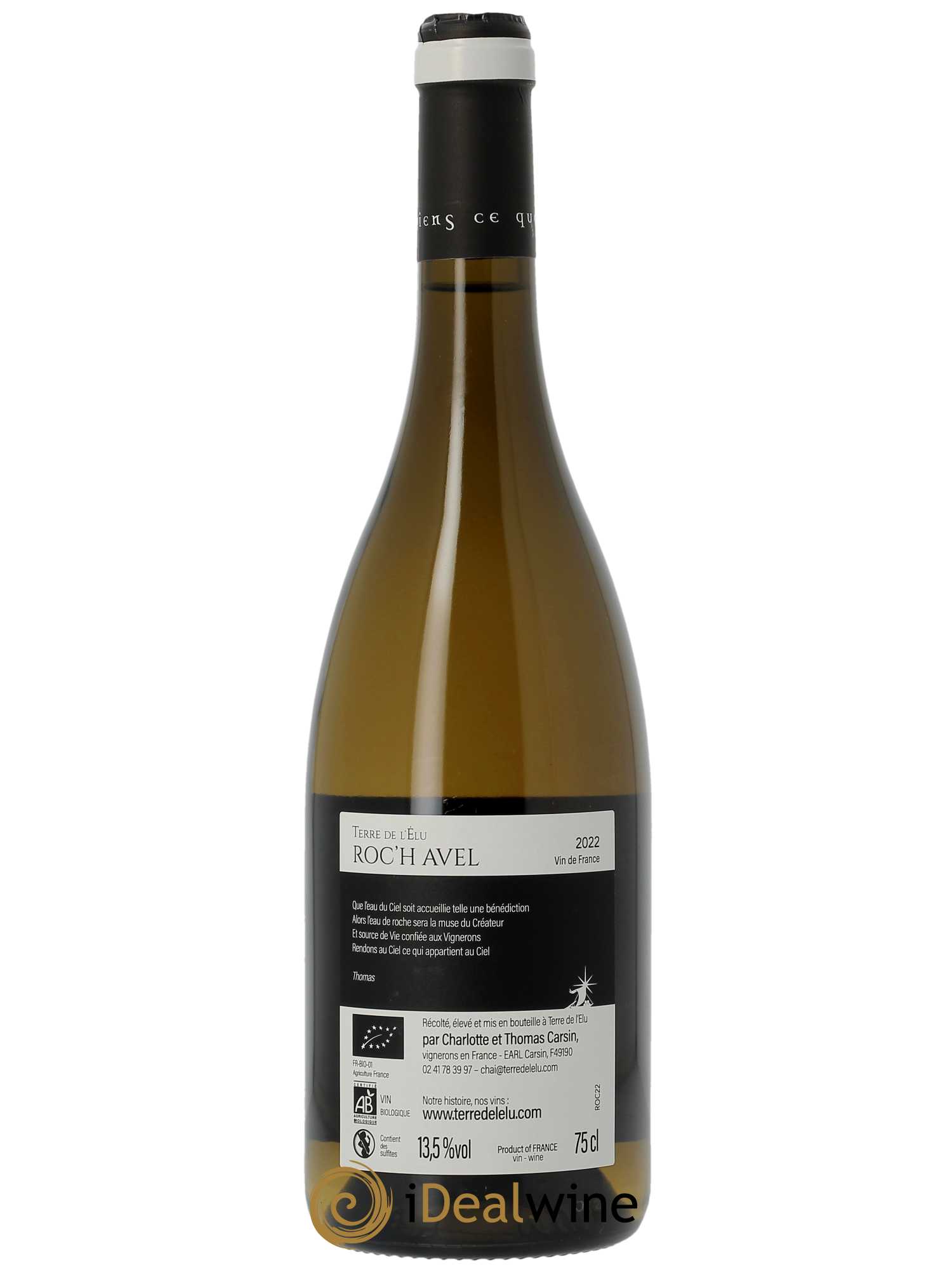 Vin de France Roch'Avel Terre de l'Elu (Clos de L'Elu)  2022 - Lot de 1 Bouteille