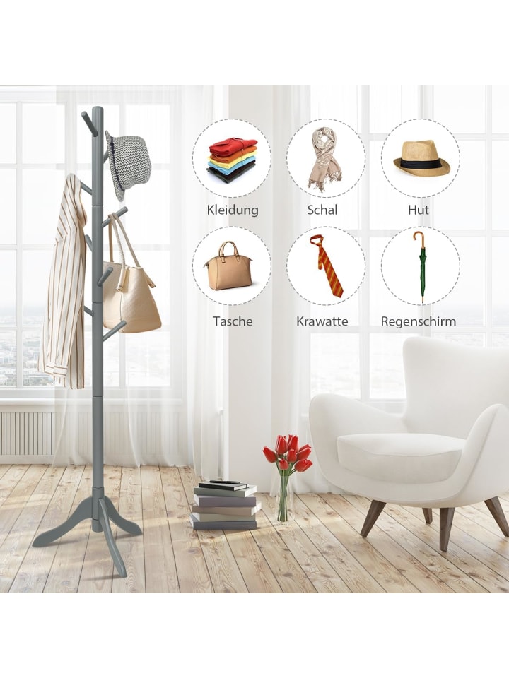 COSTWAY Garderobenständer 175cm in Grau günstig kaufen onesize