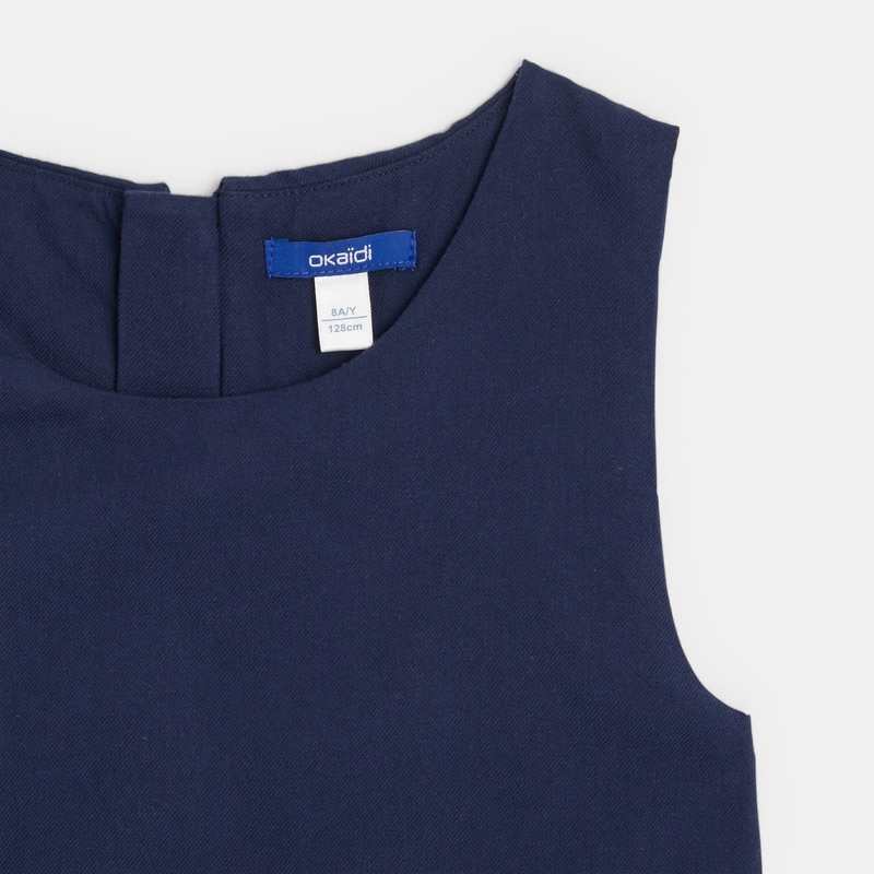 Robe chasuble plissée bleue fille