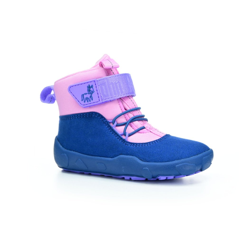 Affenzahn Lauflerner Vegan Warmy Einhorn Blau-Pink Winterbarfußschuhe