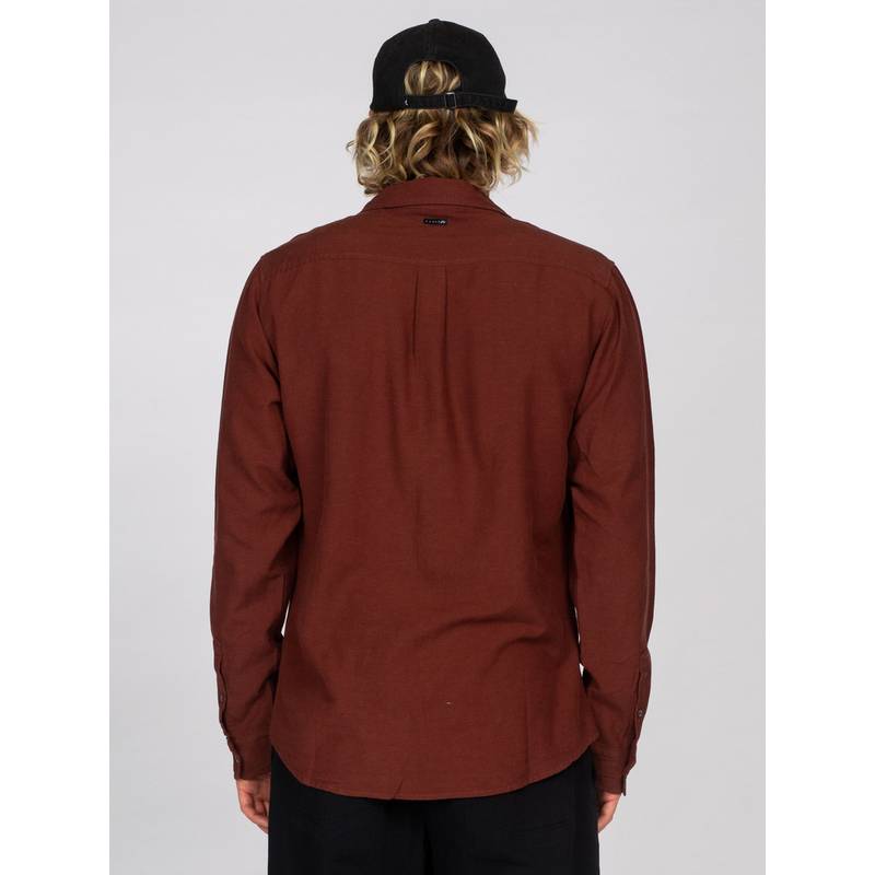 RUSTY OVERTONE LONG SLEEVE LINEN SHIRT Langarmhemd Herren