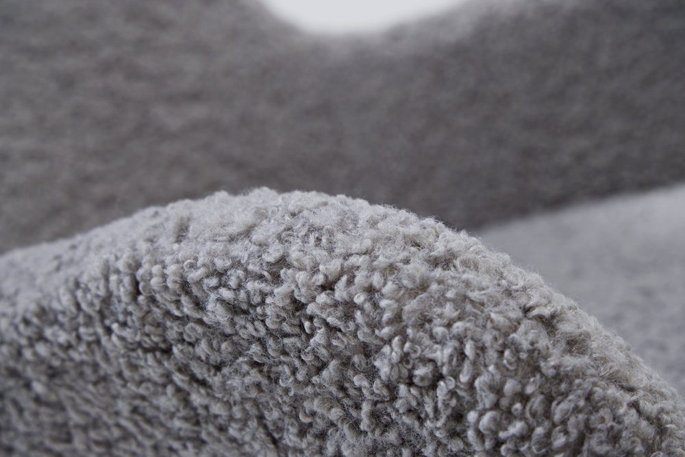riess-ambiente Schaukelstuhl SCANDINAVIA SWING hellgrau / schwarz (Einzelartikel, 1 St), Wohnzimmer · Bouclé · Metall · Teddystoff · Schlafzimmer