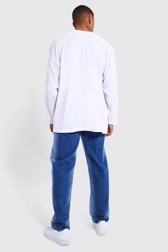 Langärmliges Man Raglan Mesh T-Shirt mit V-Ausschnitt