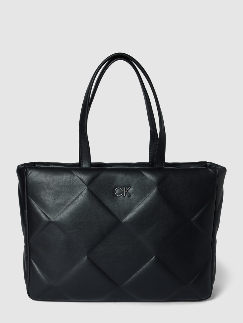 Tote Bag mit Strukturmuster Modell 'QUILT' in schwarz