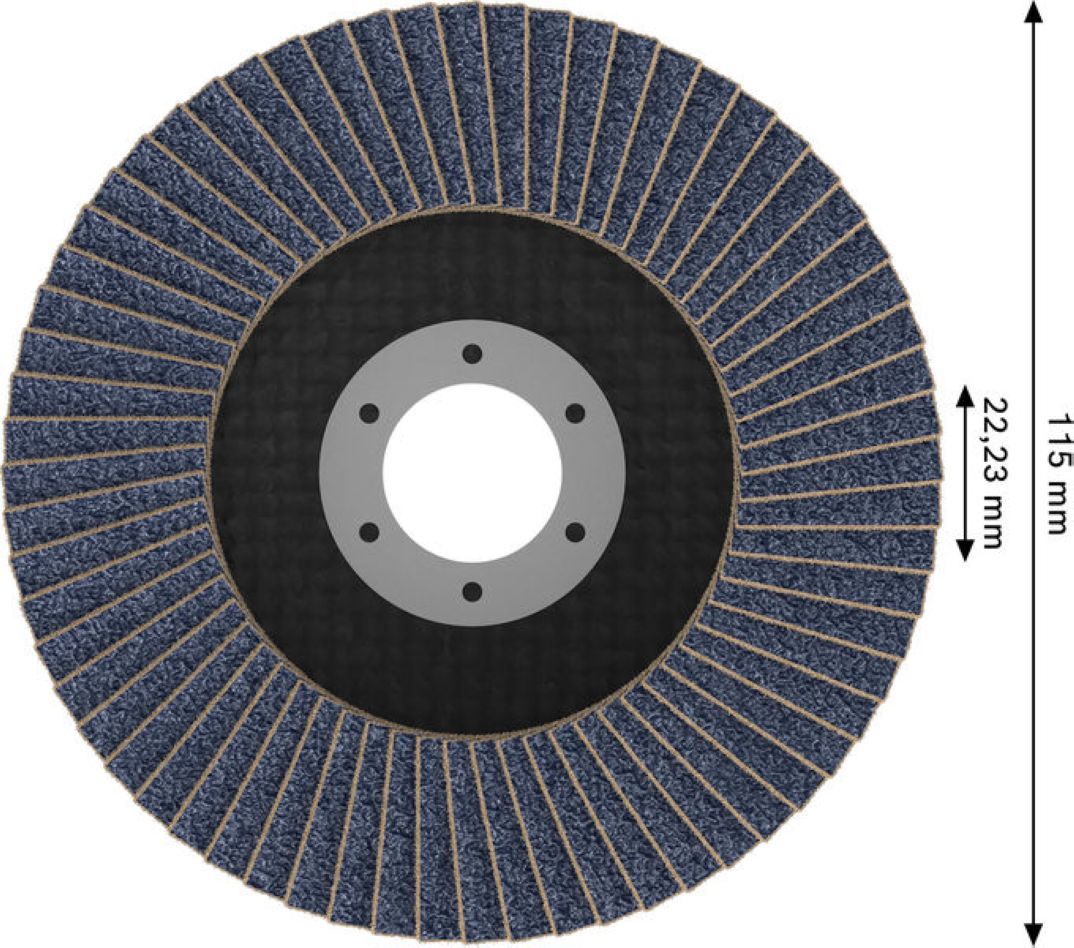 Bosch Blue Zubehör 2608626132 Lamellenschleifscheibe X451 Multi Material Ø115 mm Körnung 60 gerade Ausführung