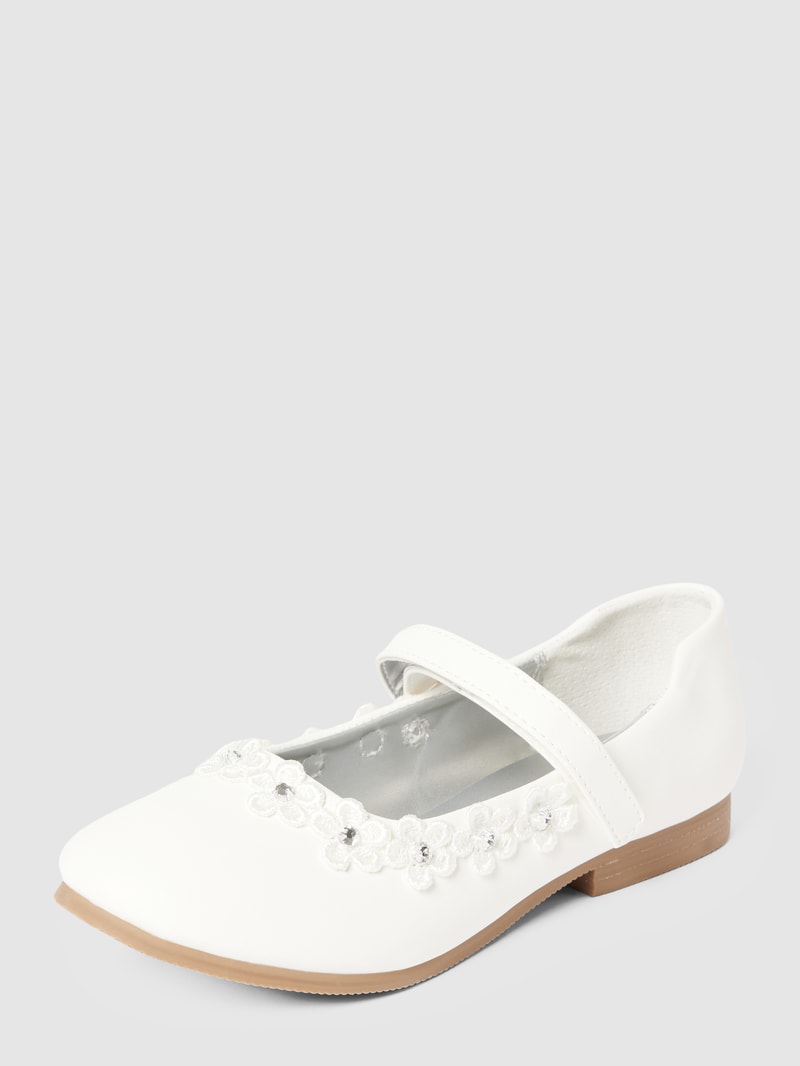 Ballerinas mit Zier-Applikation in ecru