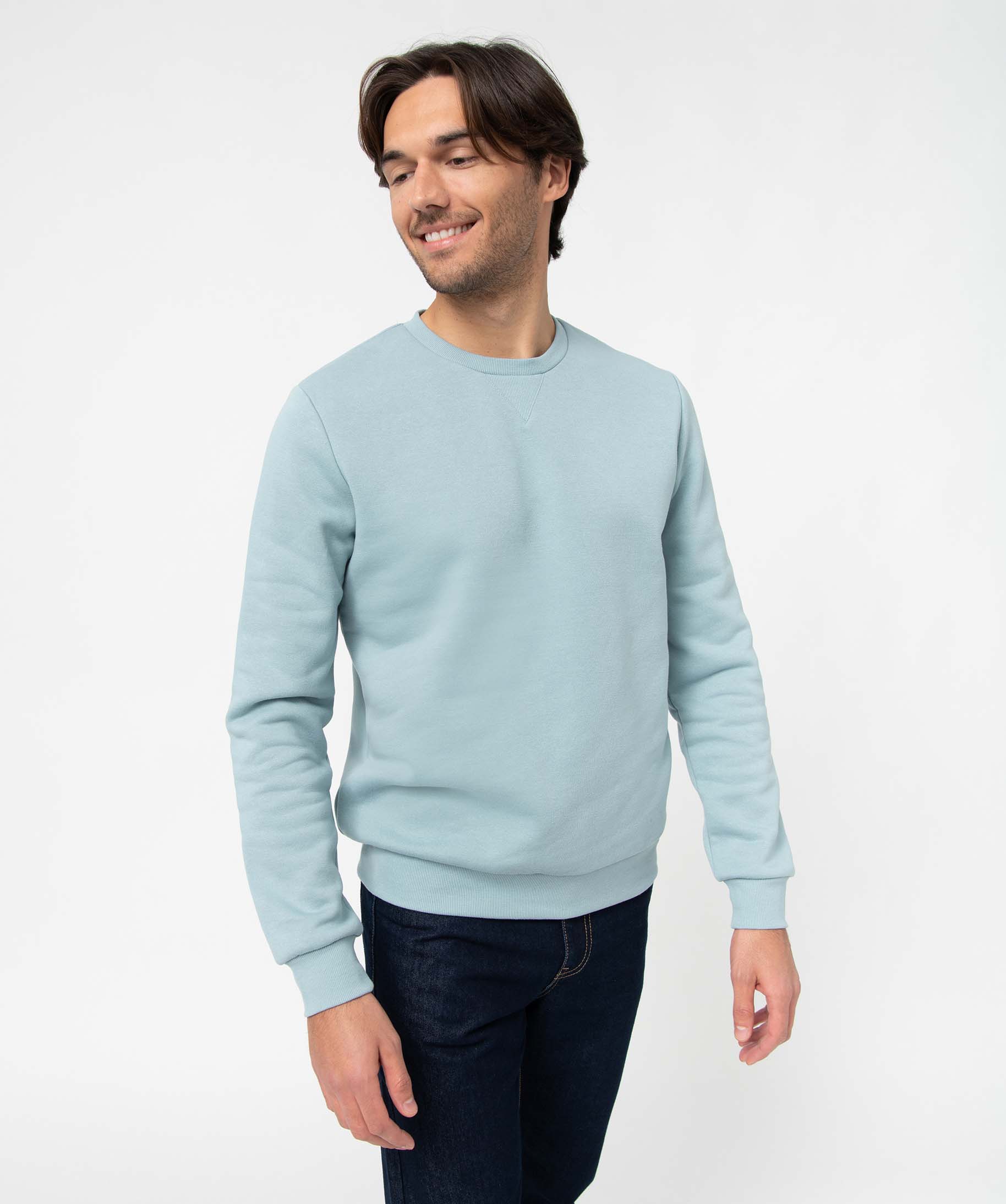 Sweat homme avec intérieur molletonné bleu | GEMO