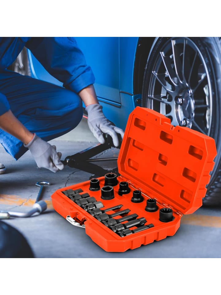 COSTWAY 16 tlg. Set Steckschlüsselsatz in Orange günstig kaufen onesize