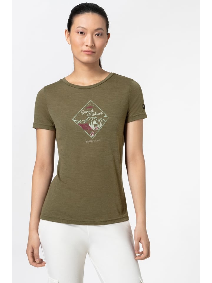 super.natural Merino T-Shirt W SOUND OF NATURE TEE in grün günstig kaufen XS