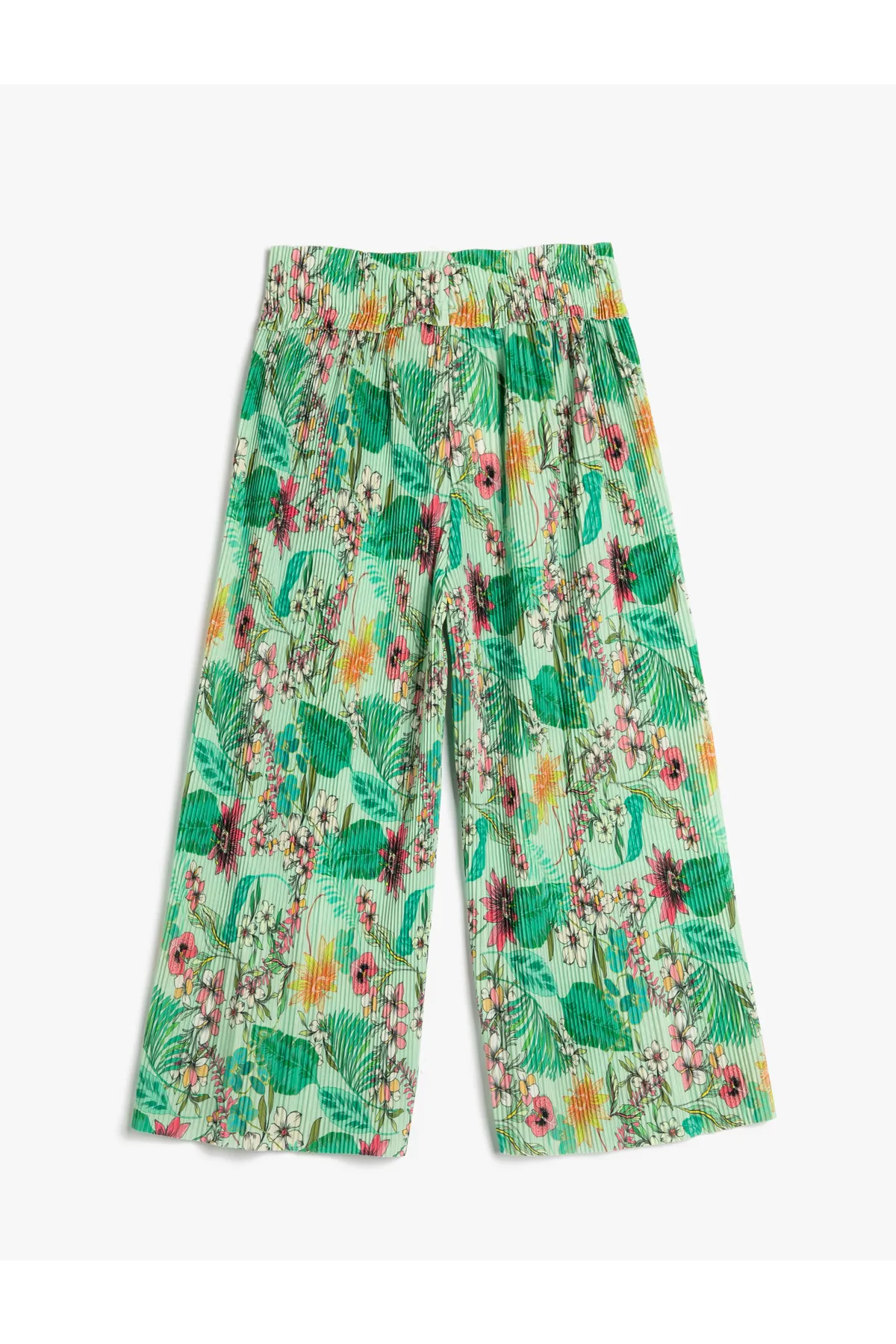 Koton  Palazzo-Hose mit weitem Bein, geblümt, elastische Taille, plissiert
