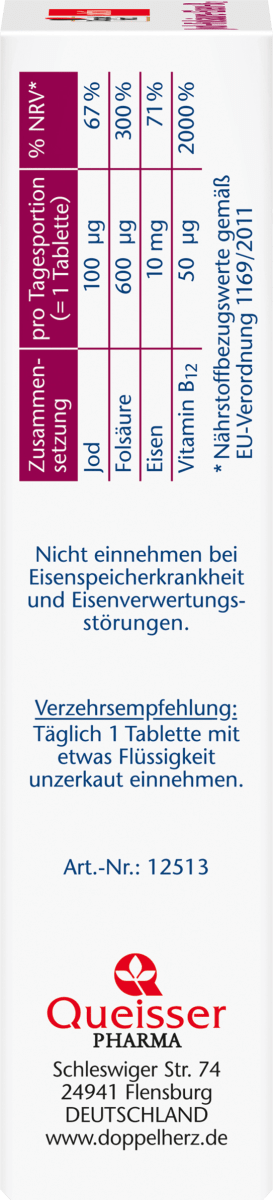 Jod + Folsäure + Eisen Tabletten 45 St., 20,4 g