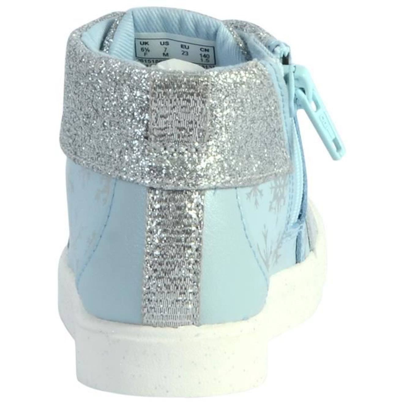 Basket Montante Cuir Clarks Enfant City Ice bleu
