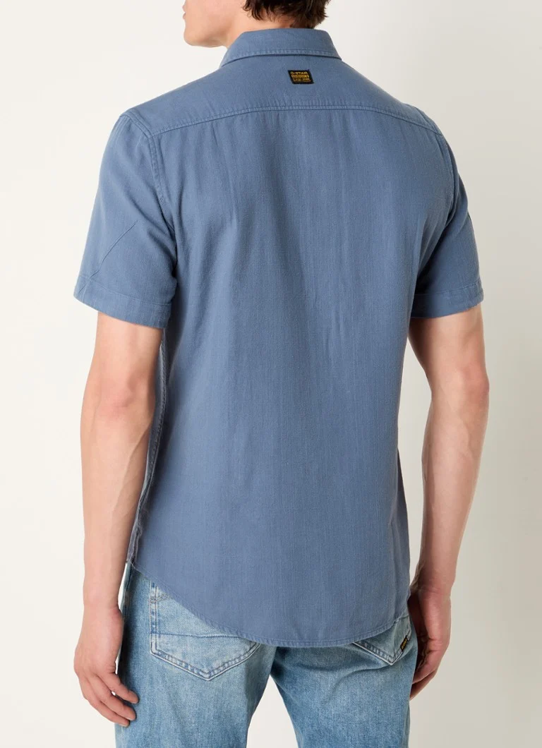 G-Star RAW mornarsko plava slim fit košulja s džepovima na prsima