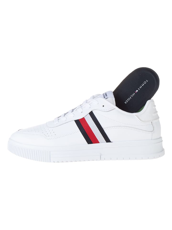Tommy Hilfiger Shoes Leder-Sneakers in Weiß günstig kaufen 45