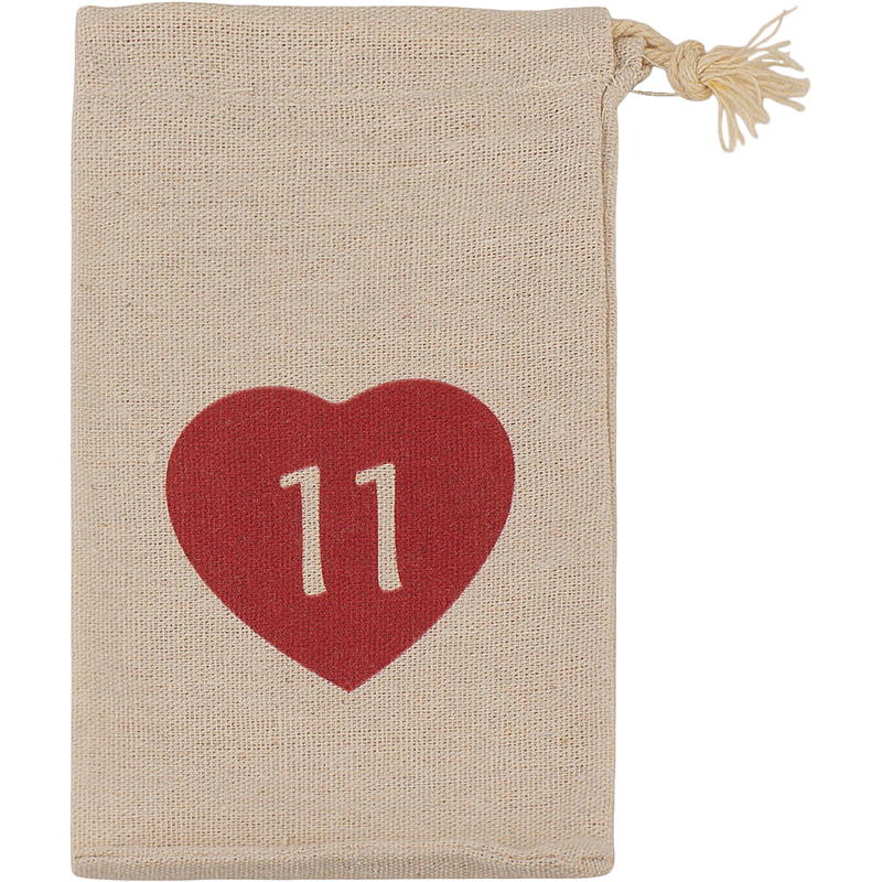 Home Kalenderposer 12x20 cm 1-24 stoff m/hjerte