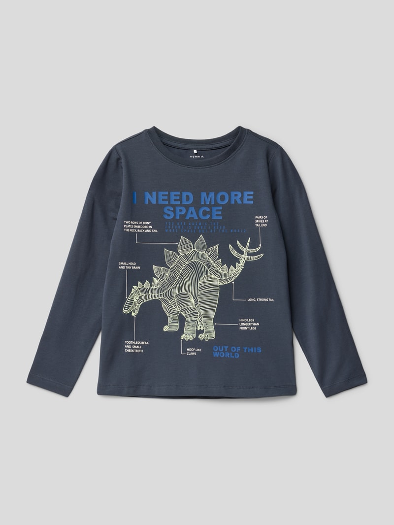Longsleeve mit Motiv-Print in blau