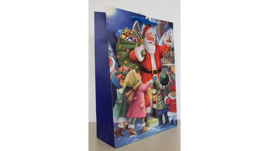 Geschenktüte Santa + Kids gross 42x30x12cm