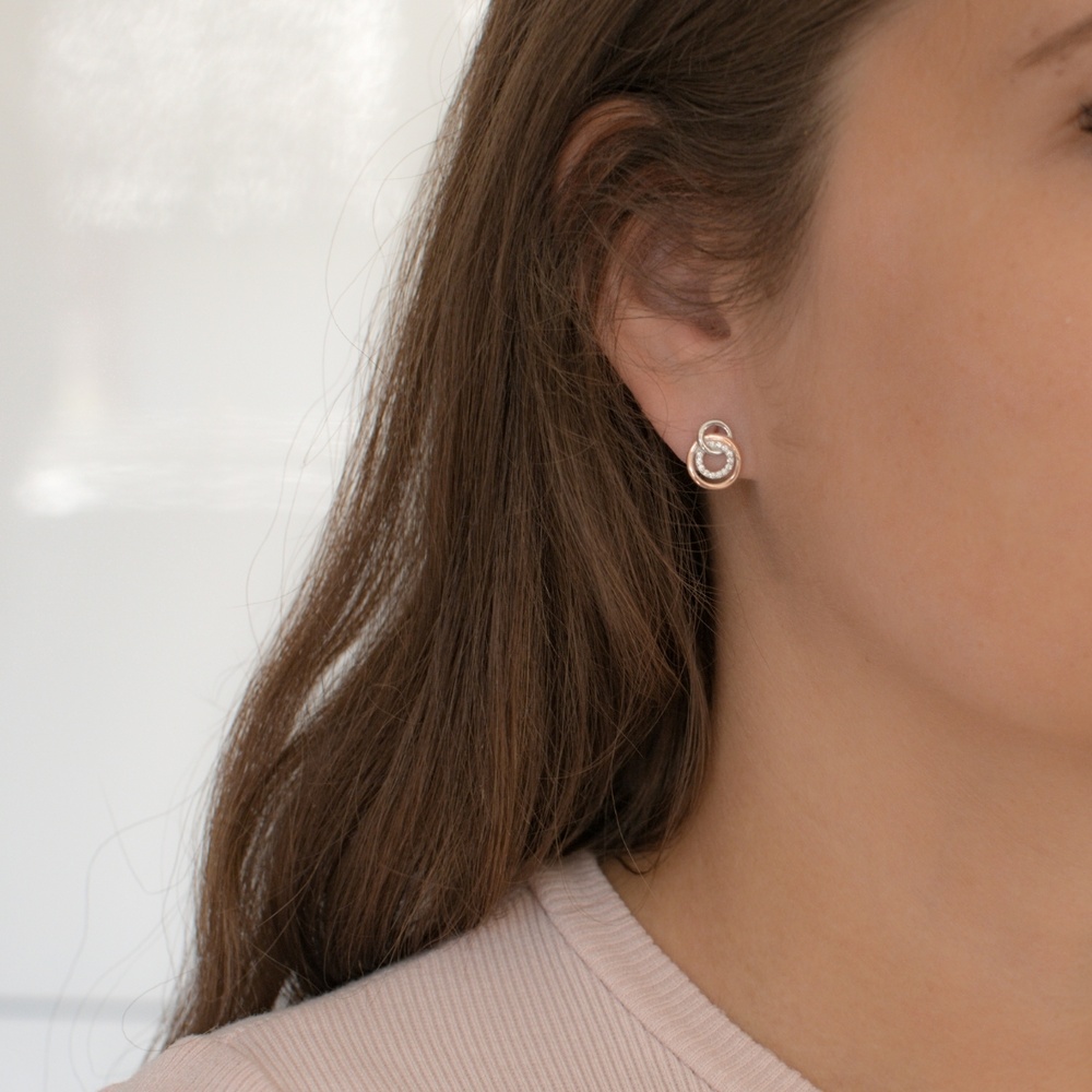 Rafaela Donata Puces d'oreilles en argent Argent sterling Oxyde de zirconium (CZ) en Argent Boucles d'oreilles
