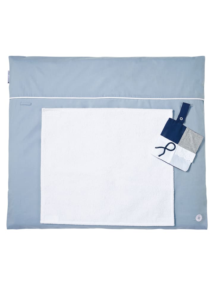 nordic coast company  Wickelauflage in Voile Blau - Grau (L) 70 cm, (B) 80 cm günstig kaufen onesize