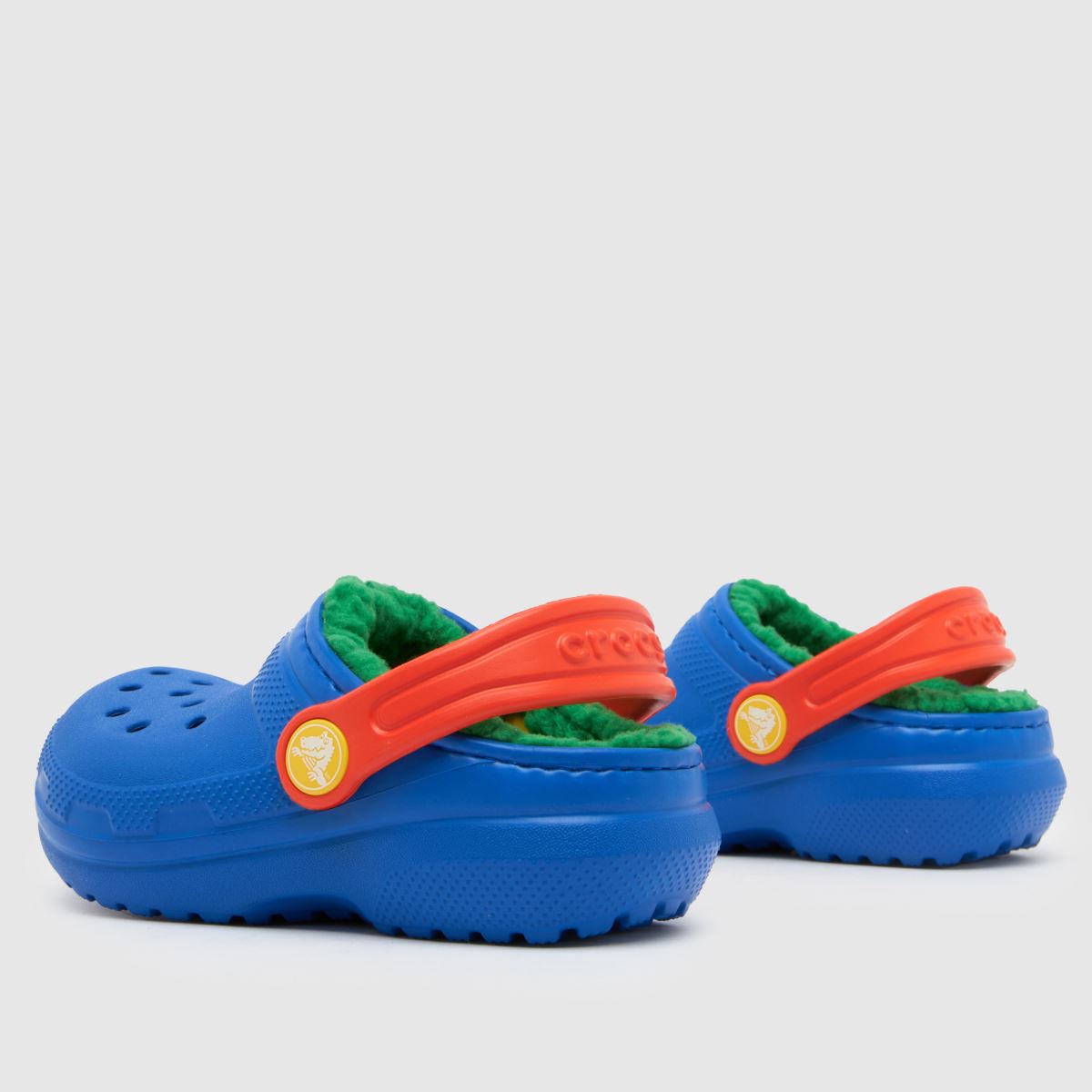Crocs blå multifärgade klassiska fodrade träskor för pojkar, småbarnssandaler