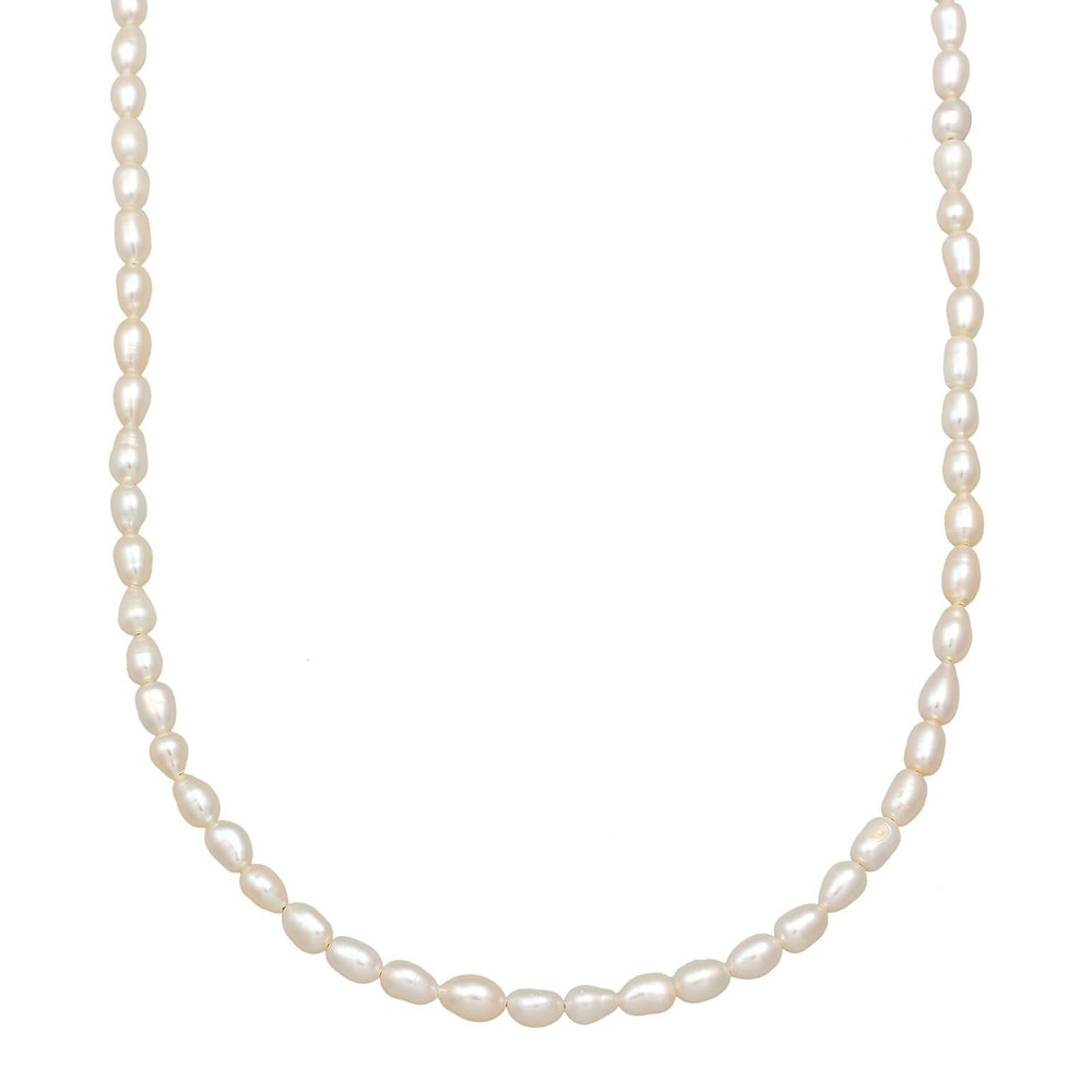 KUZZOI KUZZOI Collier Hommes Vintage Tendance Ovale avec perles d'eau douce en argent st collier