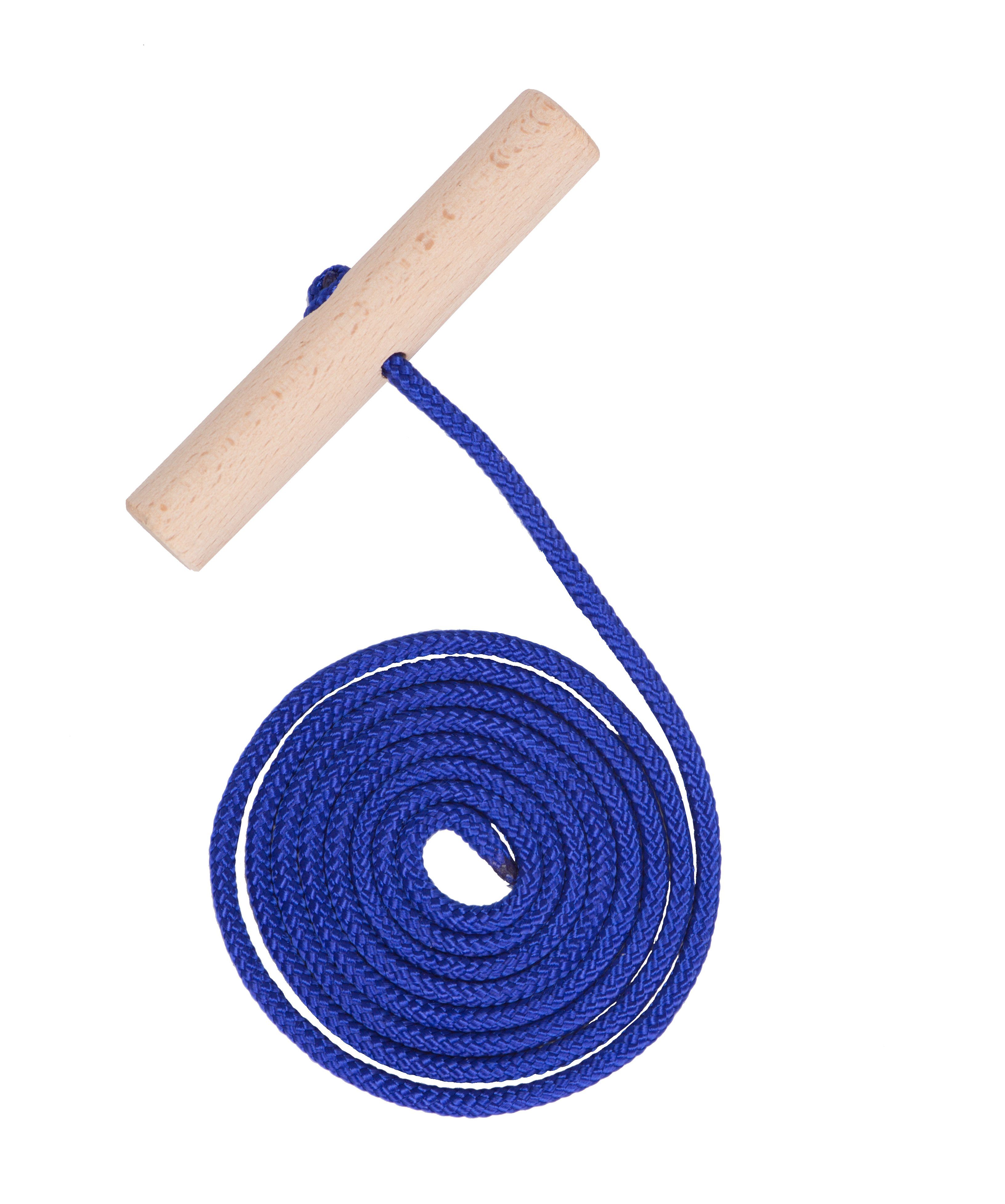 Spetebo Schlittenleine CLOINT Schlitten Zugseil mit Holz Griff - 160 cm, Polypropylen / Buchenholz (Packung, 1-tlg., Seil mit Holzgriff), Zugleine blau- Rodelschlitten -Bobs - für Davos Hörnerschlitten
