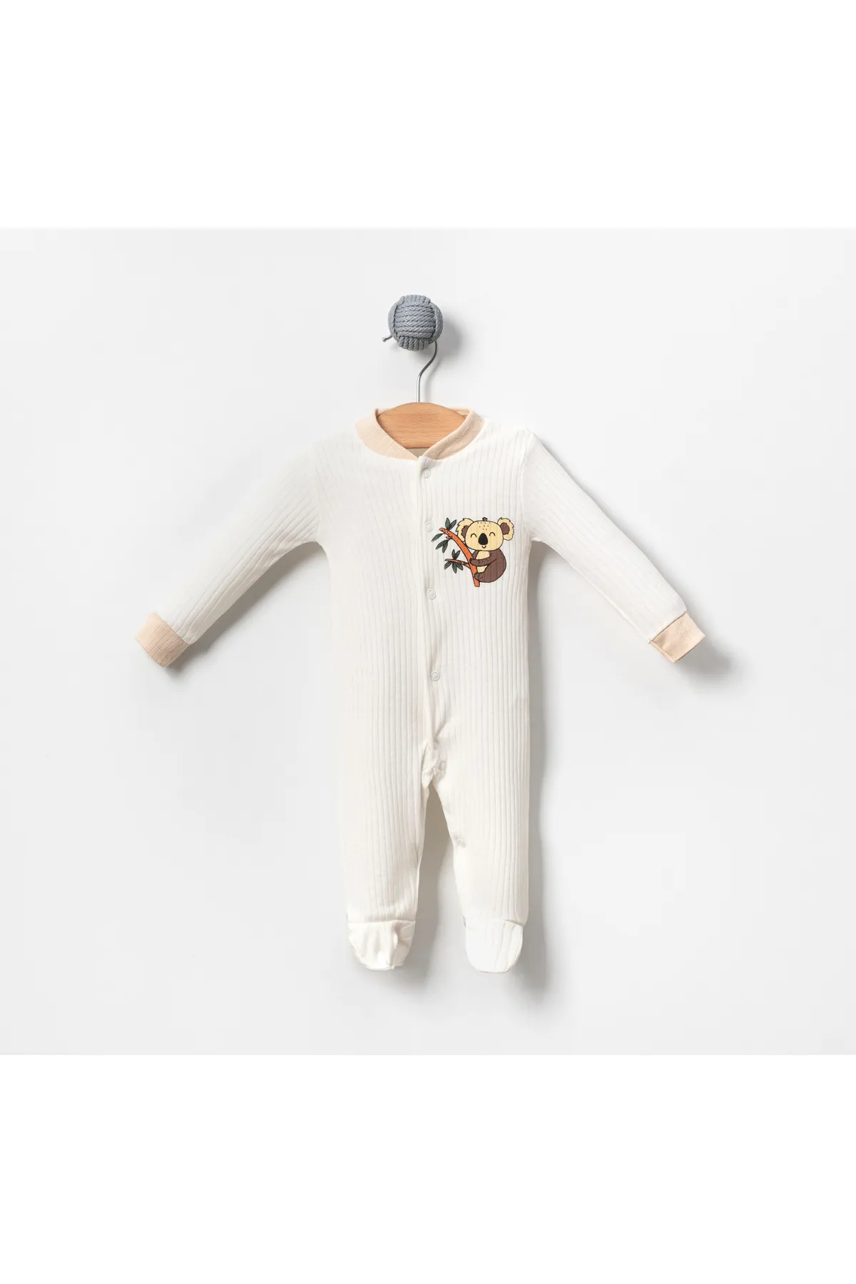 Bubito  3-teiliges Baby-Strampelanzug-Set mit Koala-Bild Grau Weiß