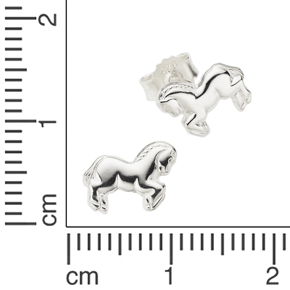 Ohrringe Silber 925 Motiv Pferde Ohrstecker für Kinder