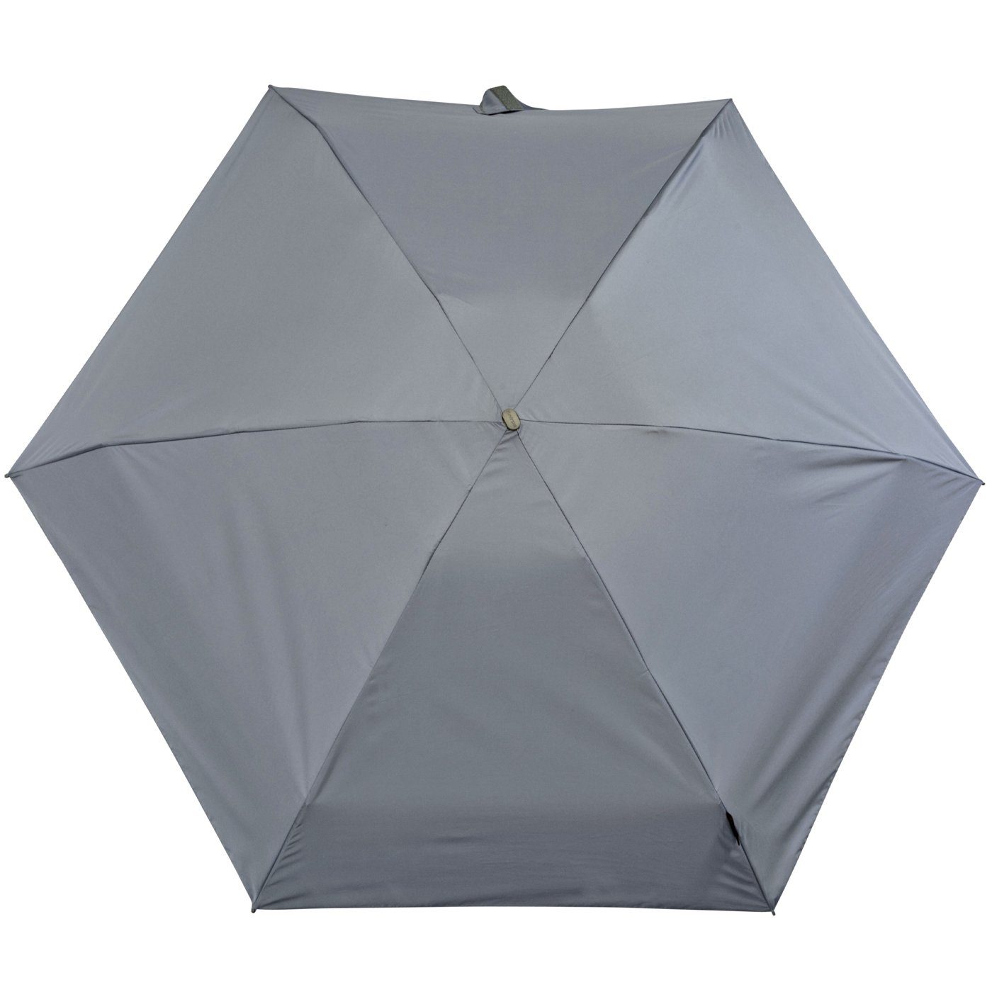 Knirps® Taschenregenschirm winziger Damen-Taschenschirm, leicht und flach, für die Handtasche - Travel grau grey