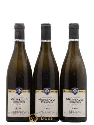 Meursault 1er Cru Perrières Ballot Millot  2015 - Lot de 3 Bouteilles