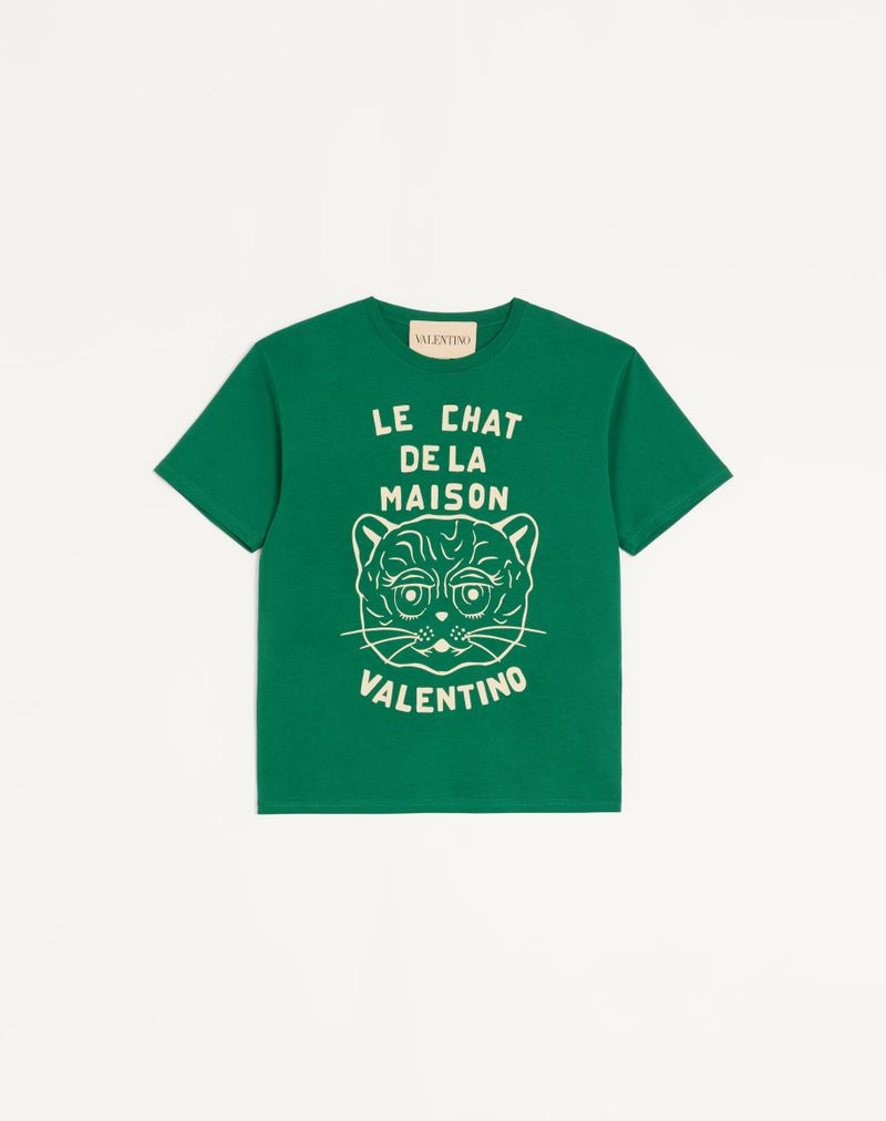 T-shirt en coton à imprimé Le Chat De La Maison