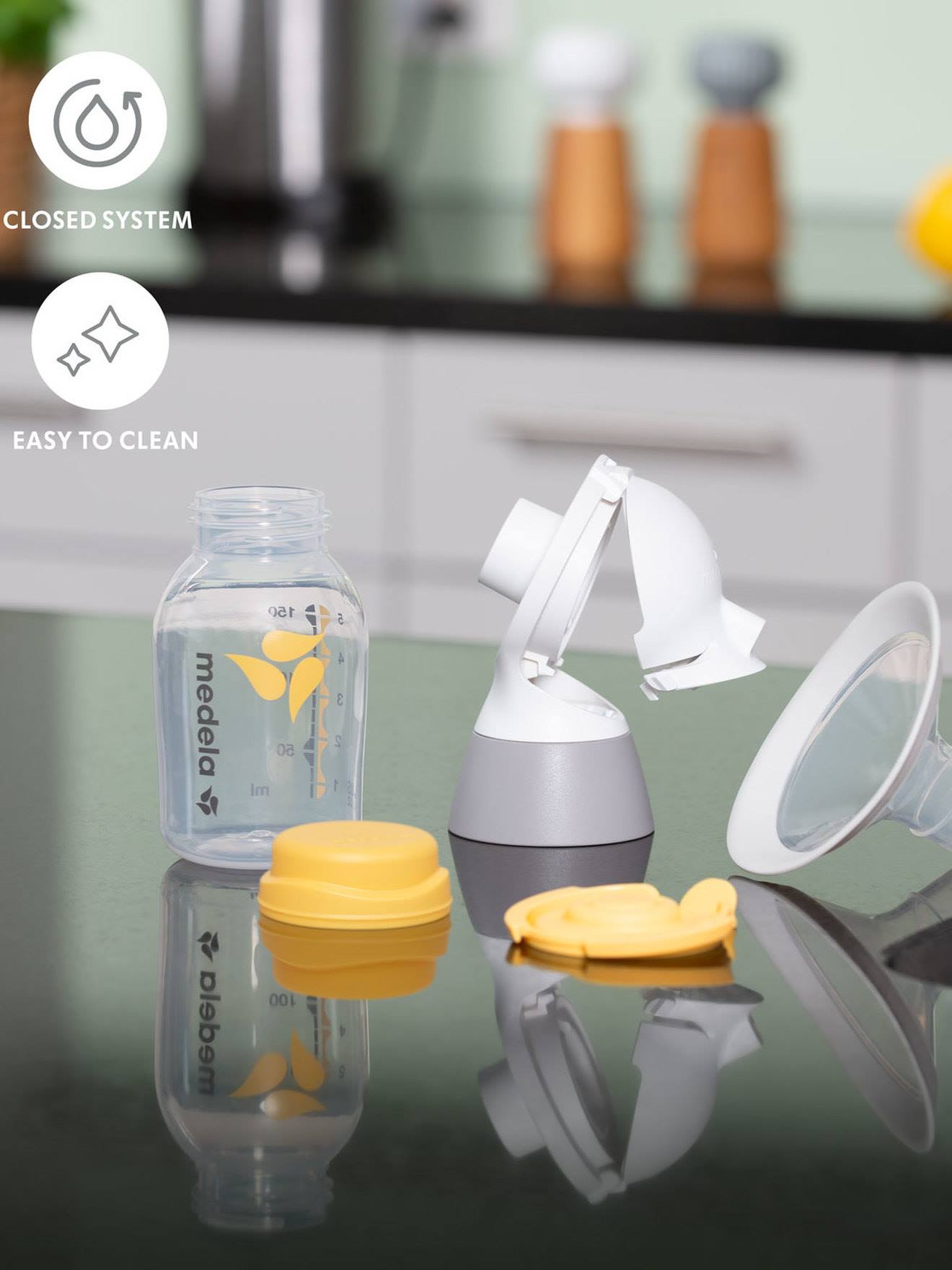 Tire-lait électrique double rechargeable Swing Maxi MEDELA + 2 téterelles blanc/jaune