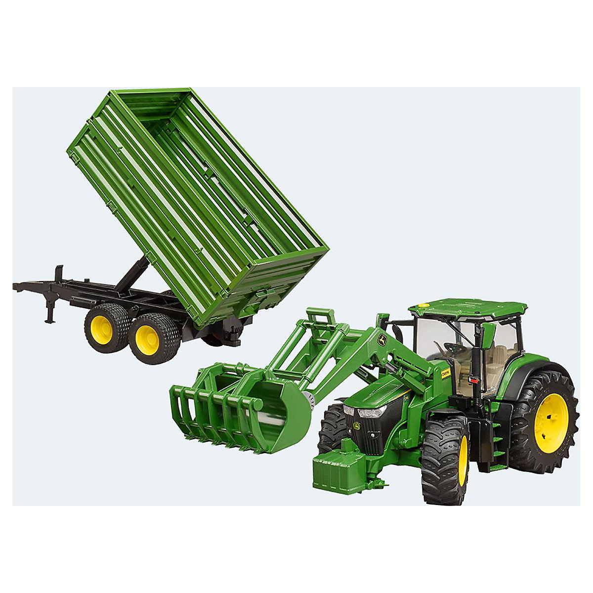 BRUDER Traktor John Deere mit Anhänger 1:16