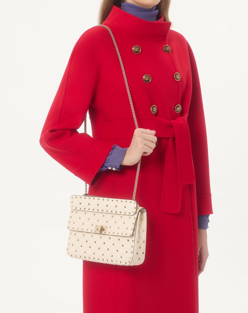 Bolsa média Rockstud Spike em couro napa.