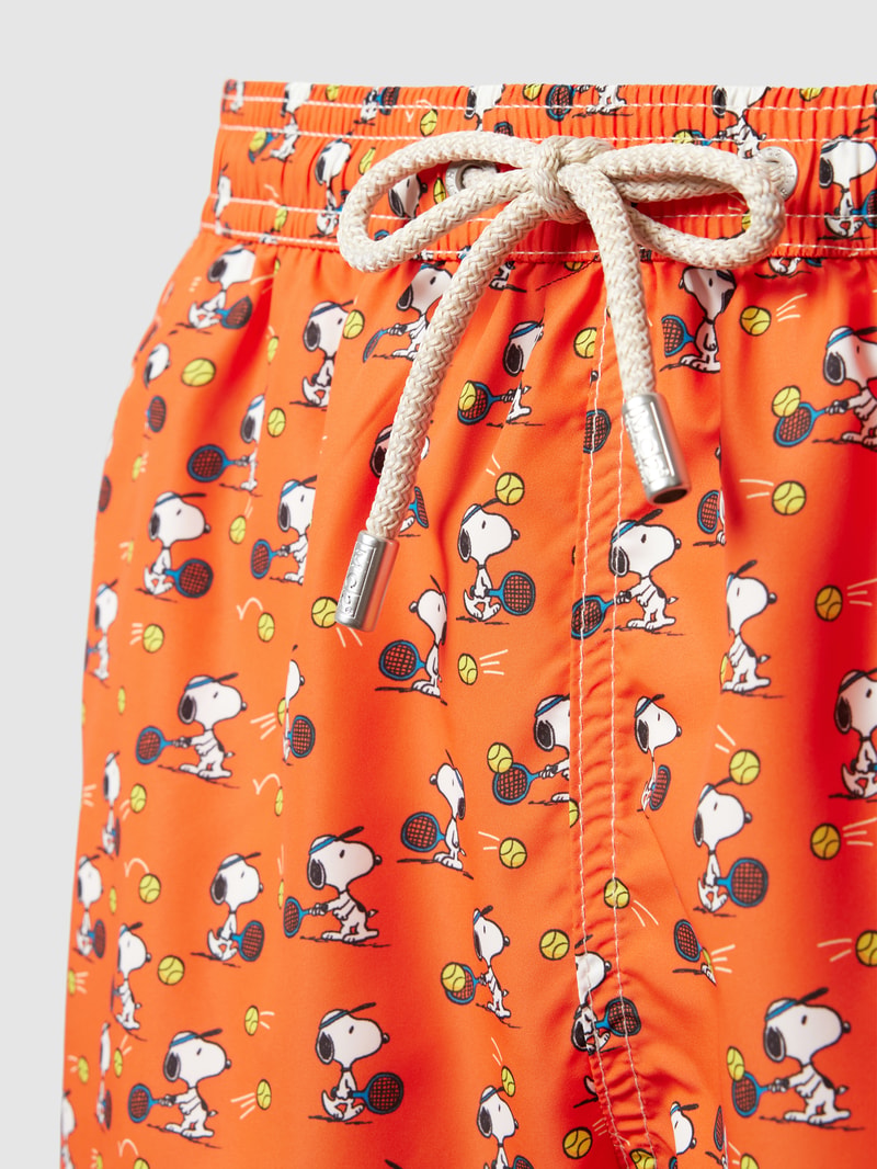 Badehose mit Allover-Print Modell 'LIGHTNING MICRO FANTASY' in dunkel orange